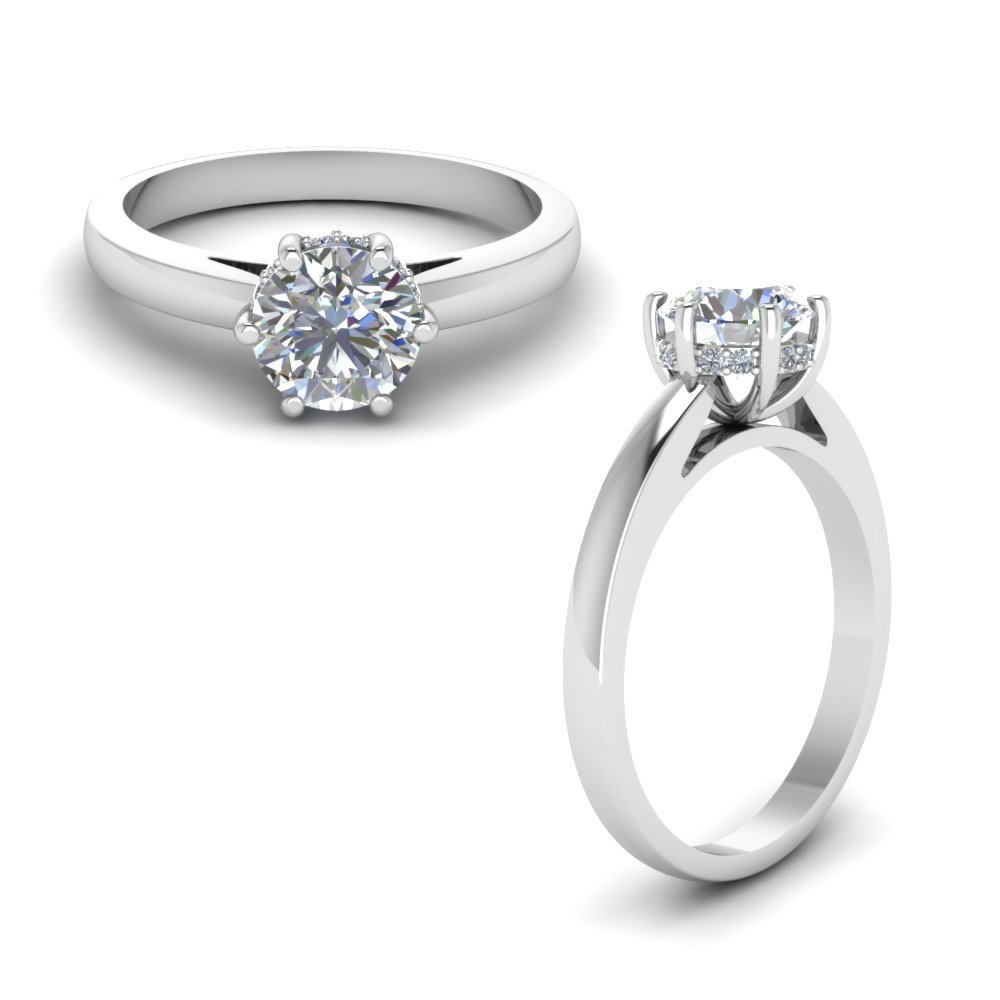 oval engagement ring with 6 prongs