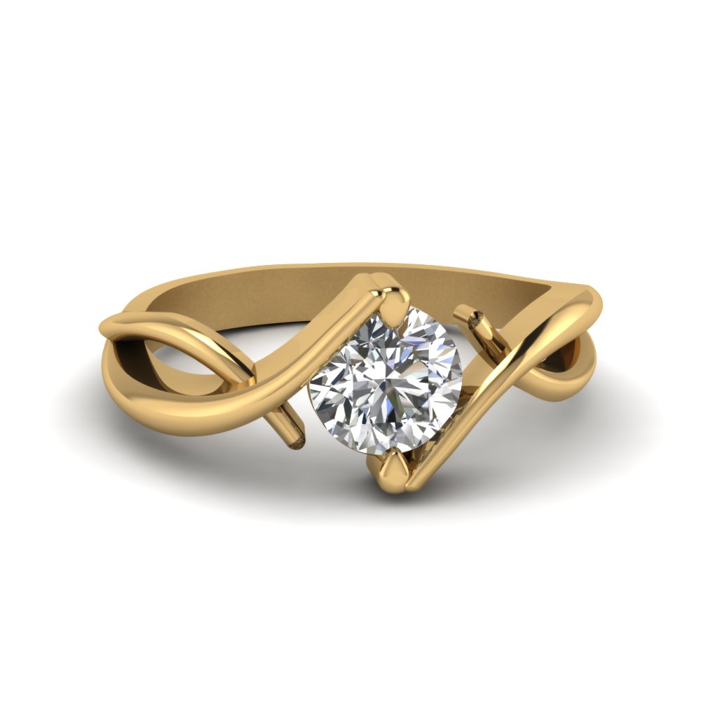 Beautiful Twist Single Diamond Ring