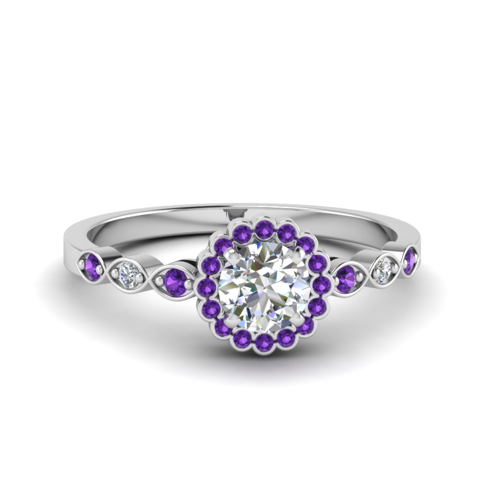 Bezel Halo Delicate Diamond Ring