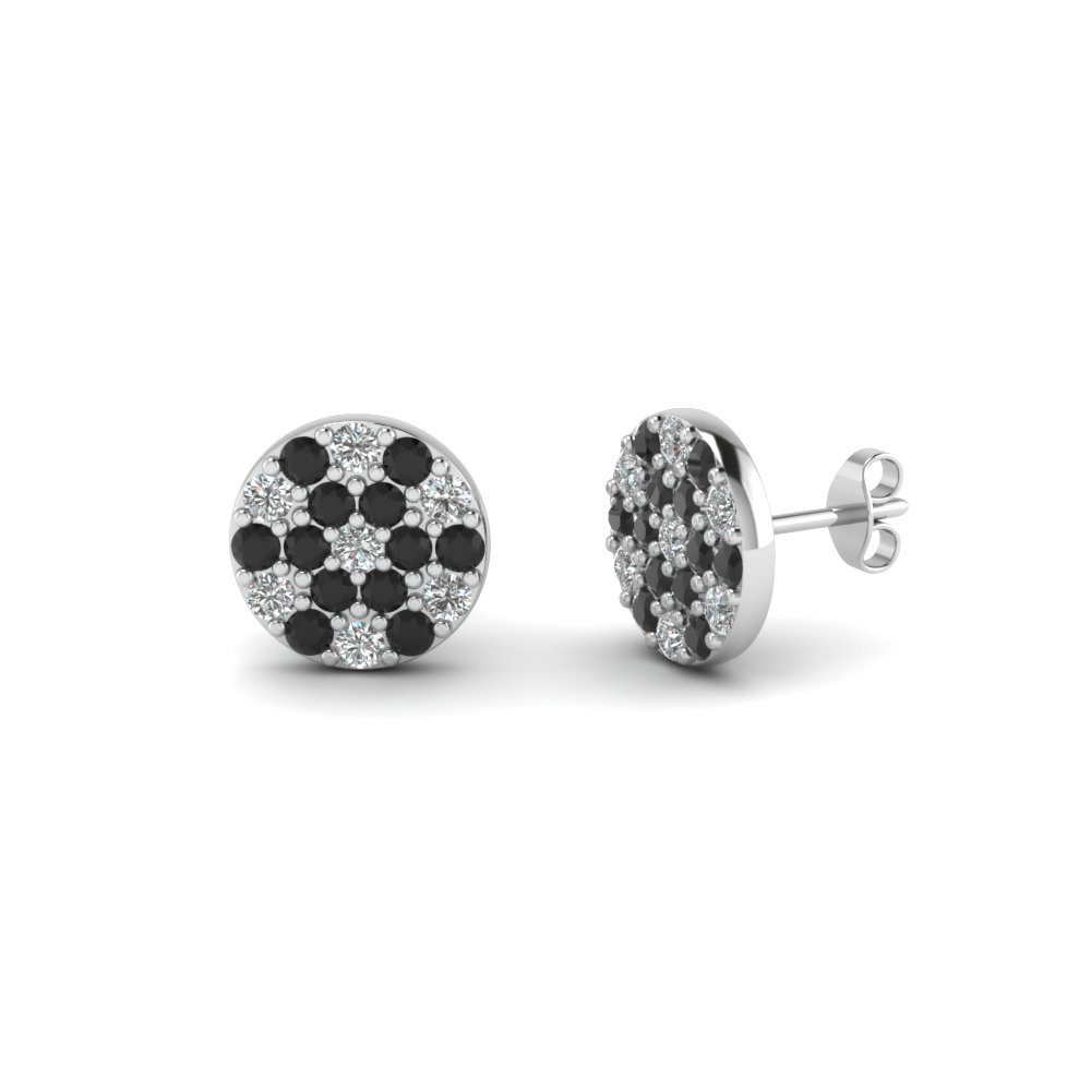 black diamond cluster earrings