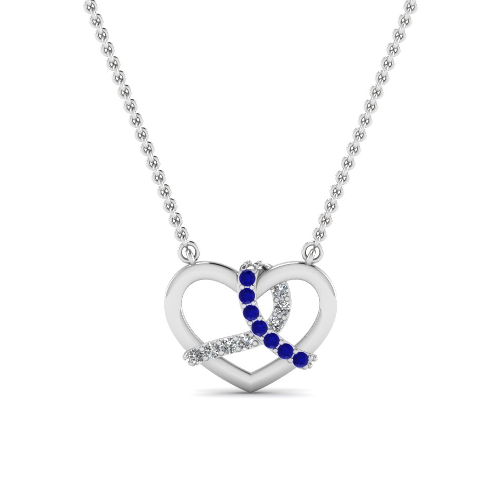 Sapphire Heart Pendant Necklaces