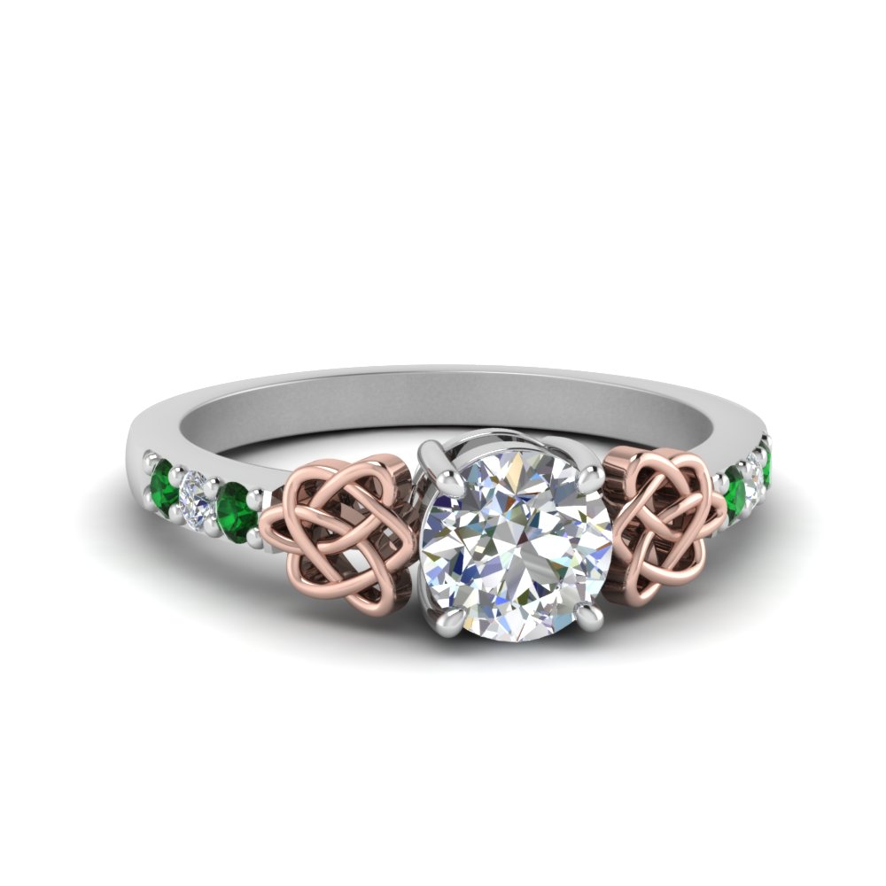 Celtic Round Cut Engagement Ring
