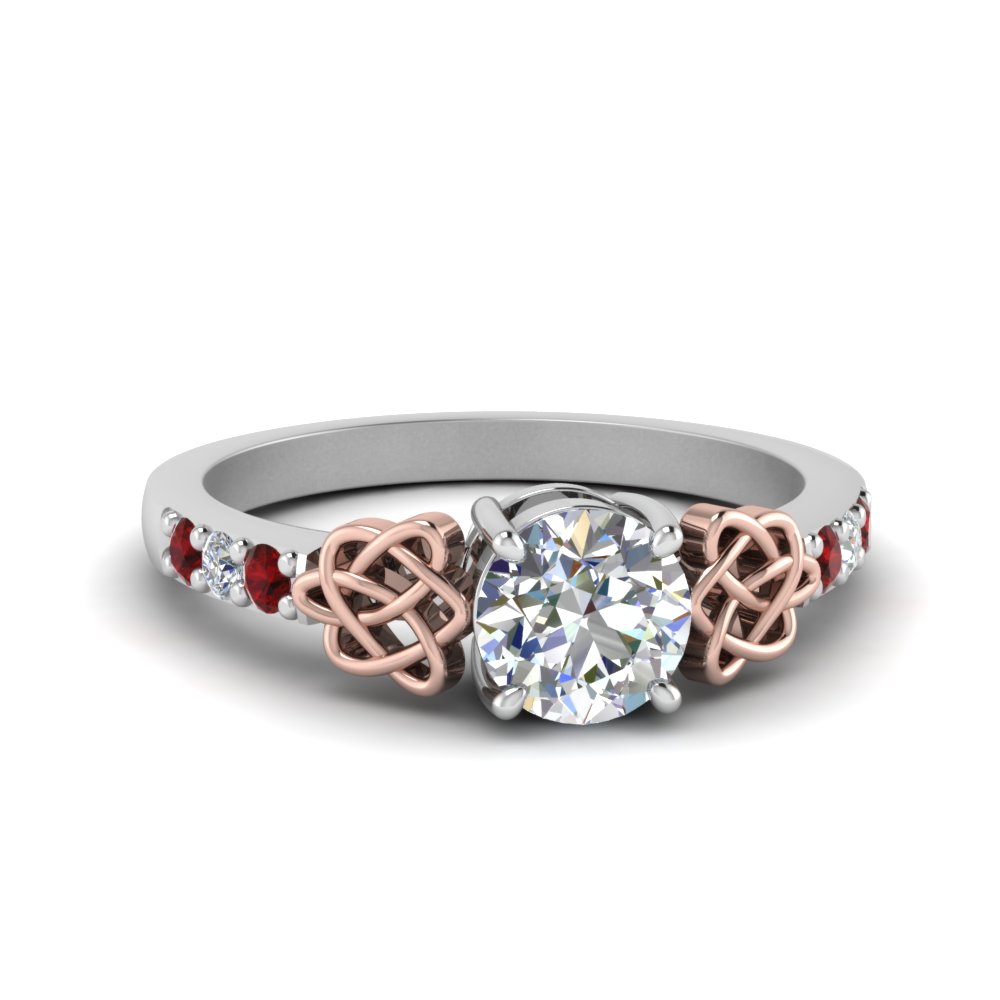 ruby and diamond celtic engagement ring