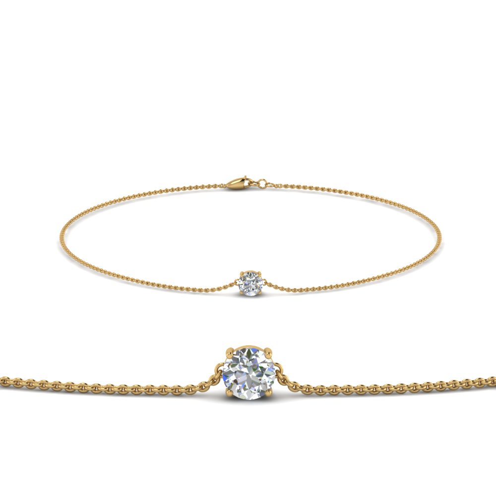 round diamond chain bracelet in FDBRC8656RO NL YG