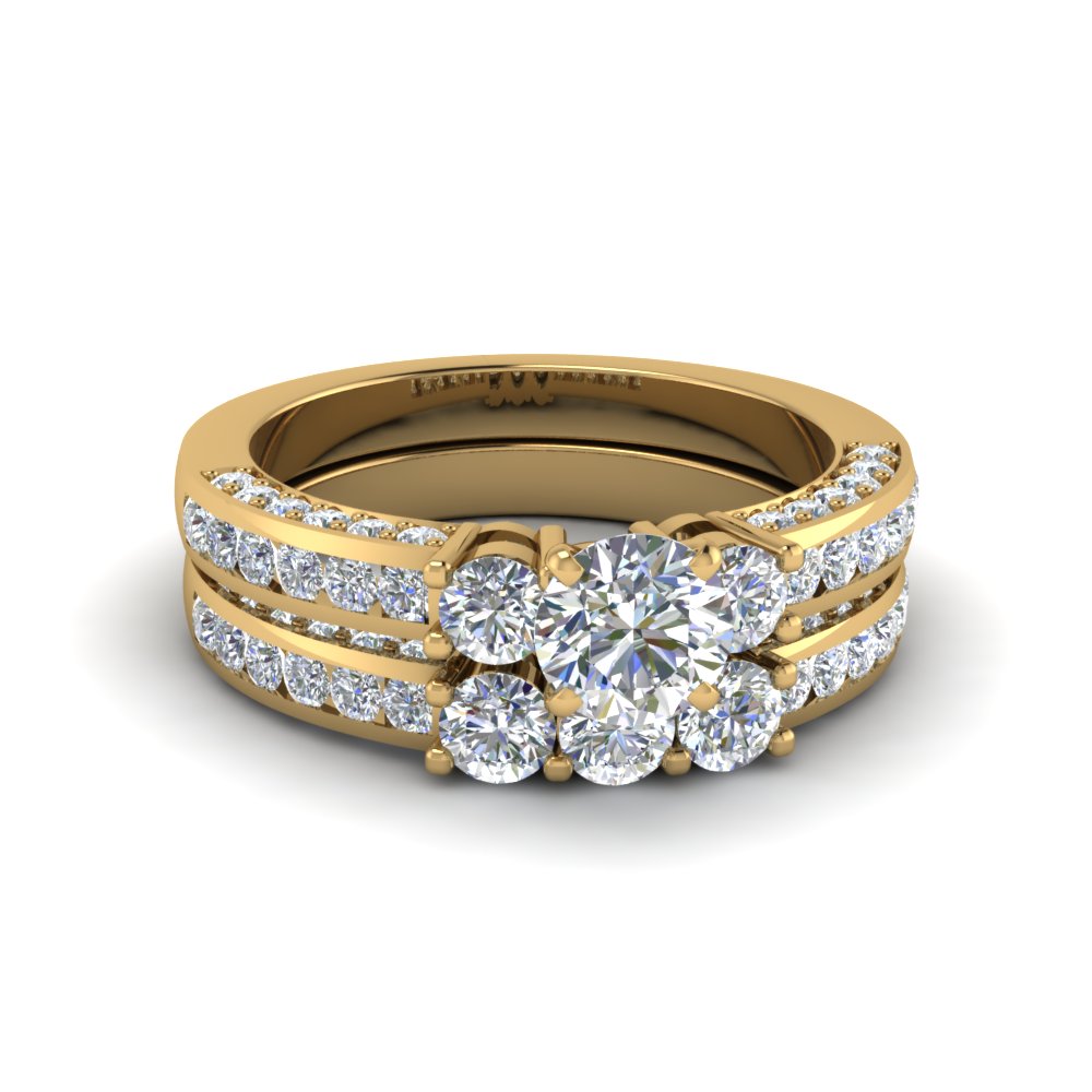 Trio Diamond Wedding Ring Set