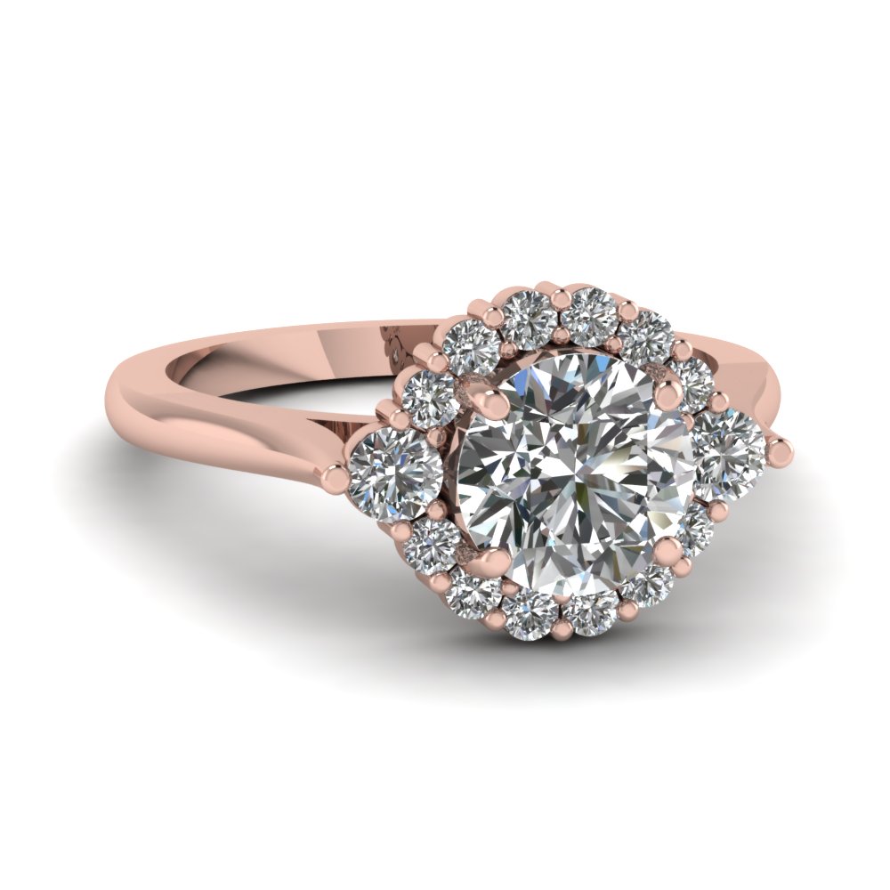Flower Cathedral Diamond Engagement Ring In 14k Rose Gold Flower Cathedral Diamond Engagement Ring In Fd1138ror Nl Rg