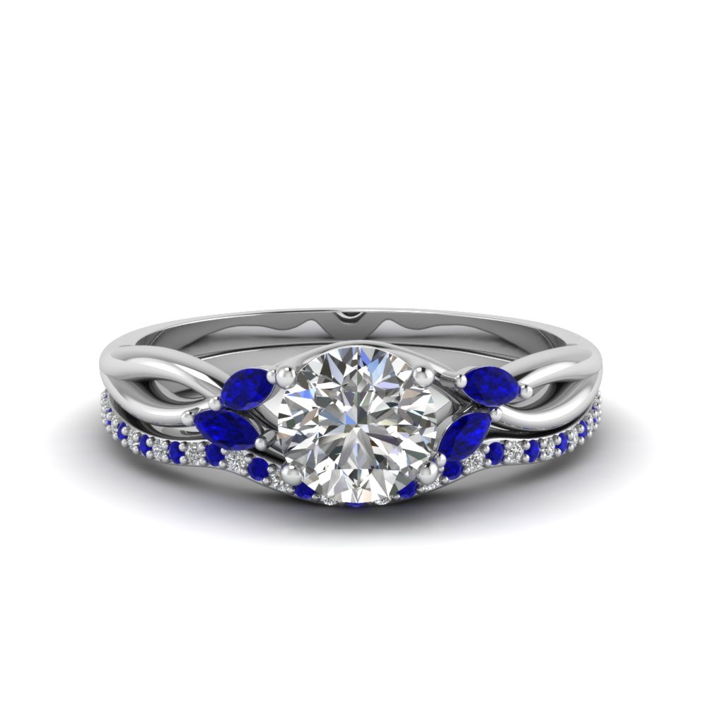 Blue sapphire on sale bridal set