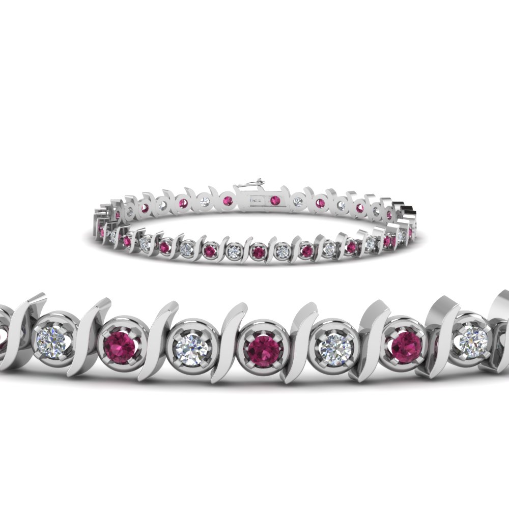 timeless diamond tennis bracelet with pink sapphire in FDBR67411GSADRPI NL WG.jpg