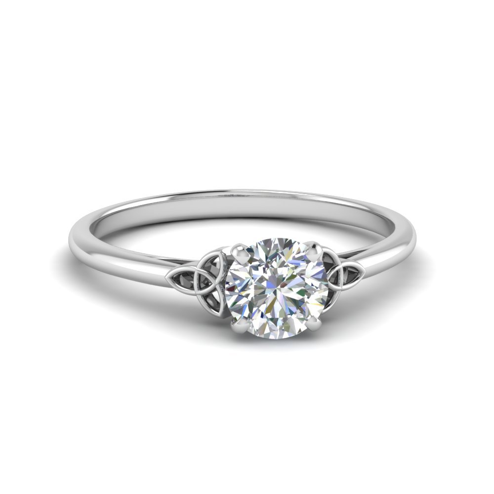 celtic round cut solitaire engagement ring in FD8541ROR NL WG