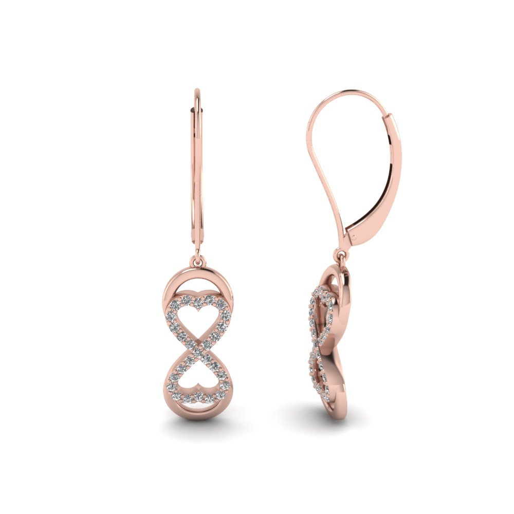 Infinity Diamond Drop Dangle Earring In 14k Rose Gold Fascinating Infinity Diamond Drop Dangle Earring In Fdear651352 Nl Rg