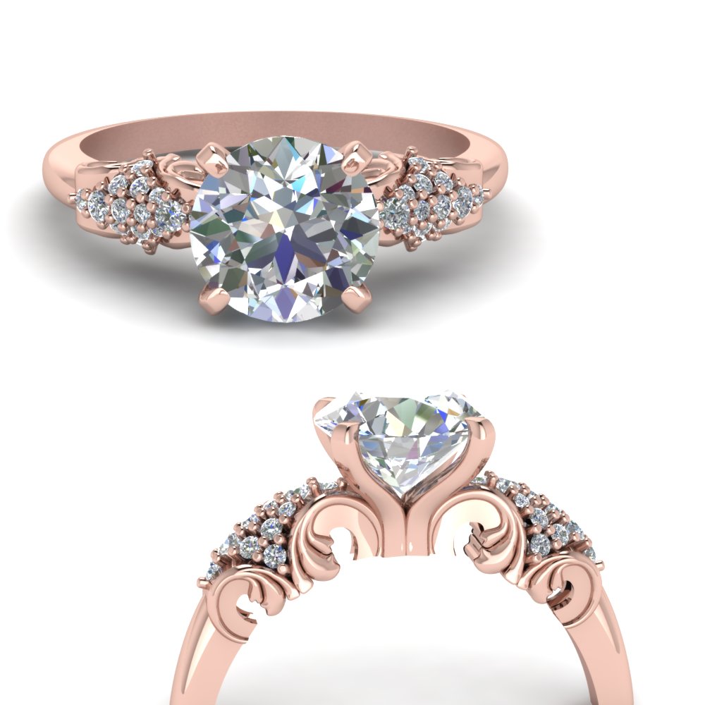 Vintage Filigree Diamond Wedding Ring 