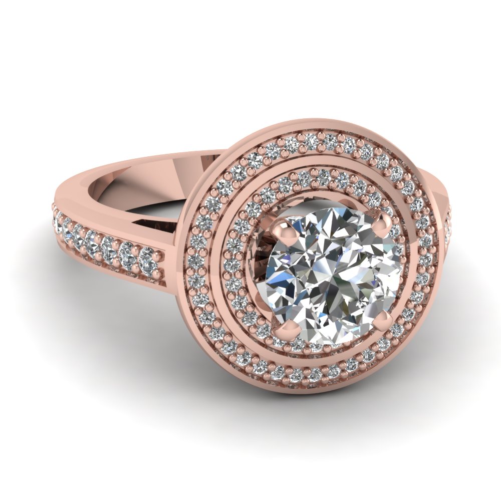 Barkevs Claire 14k White And Rose Gold Cushion Cut Halo