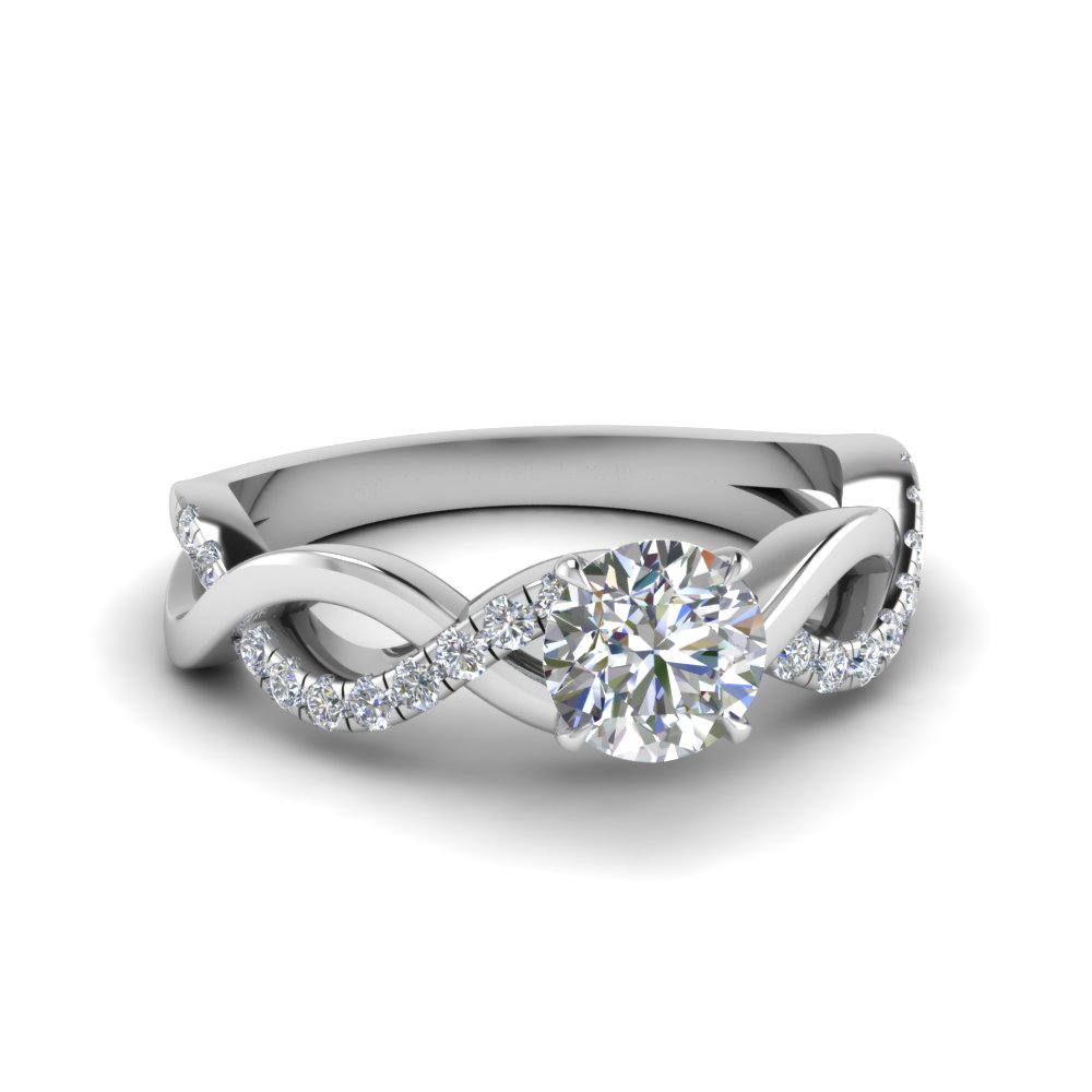 round cut infinity diamond engagement ring in FD1122ROR NL WG