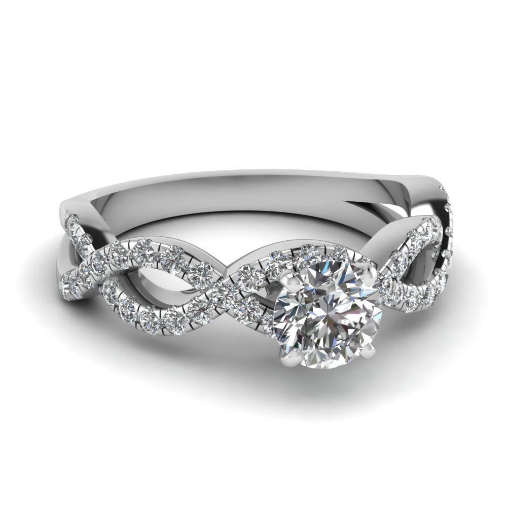 round cut infinity diamond engagement ring in FD1121ROR NL WG