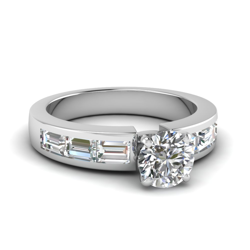 Emerald Cut Diamond Engagement Ring In 14K White Gold | Fascinating ...