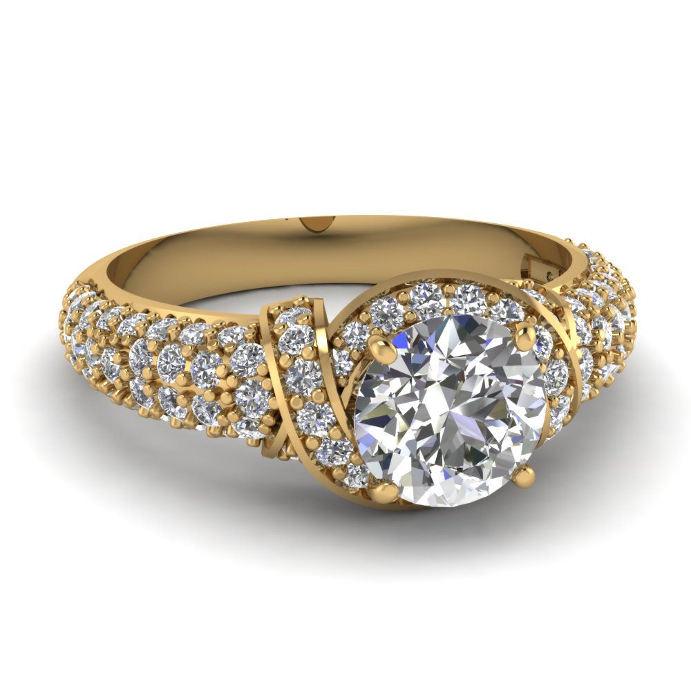 Entwined Micropave Diamond Ring
