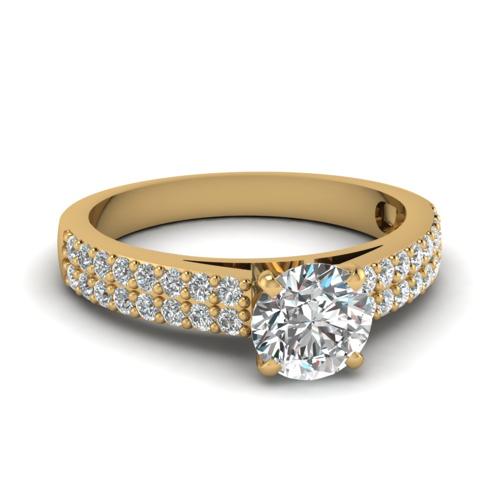 2 Row Diamond Wedding Ring