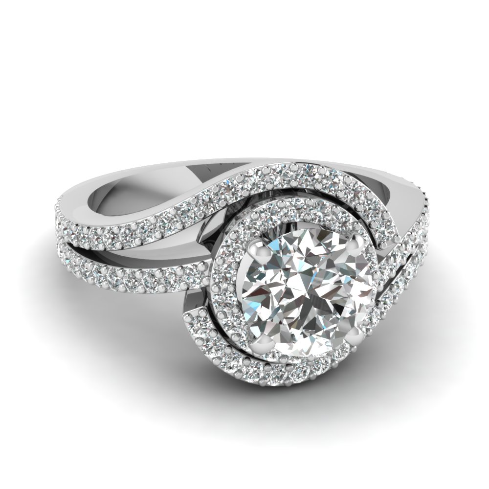 1 Ct Diamond Round Twisted Halo Ring In 950 Platinum Fascinating 1 Ct Diamond Round Twisted Halo Ring In Fdens3258ror Nl Wg