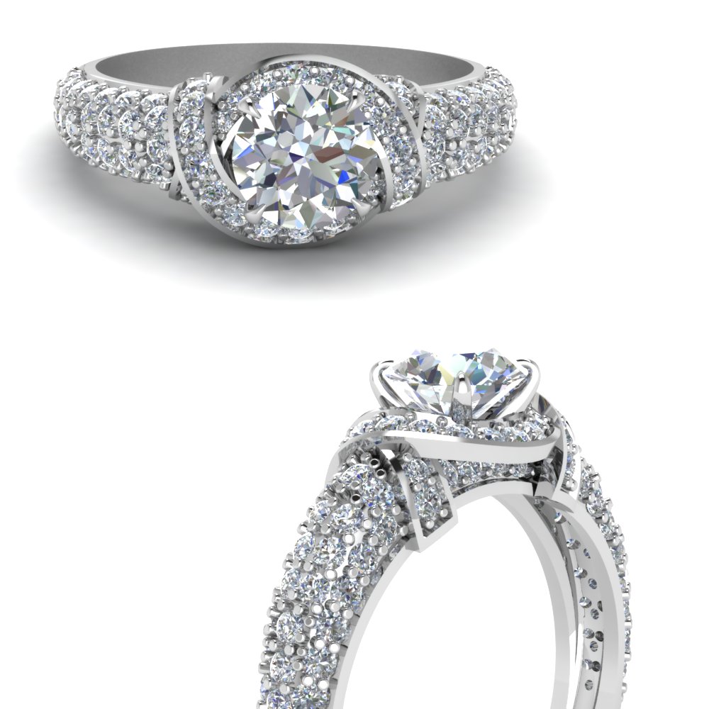 Entwined Micropave Diamond Ring