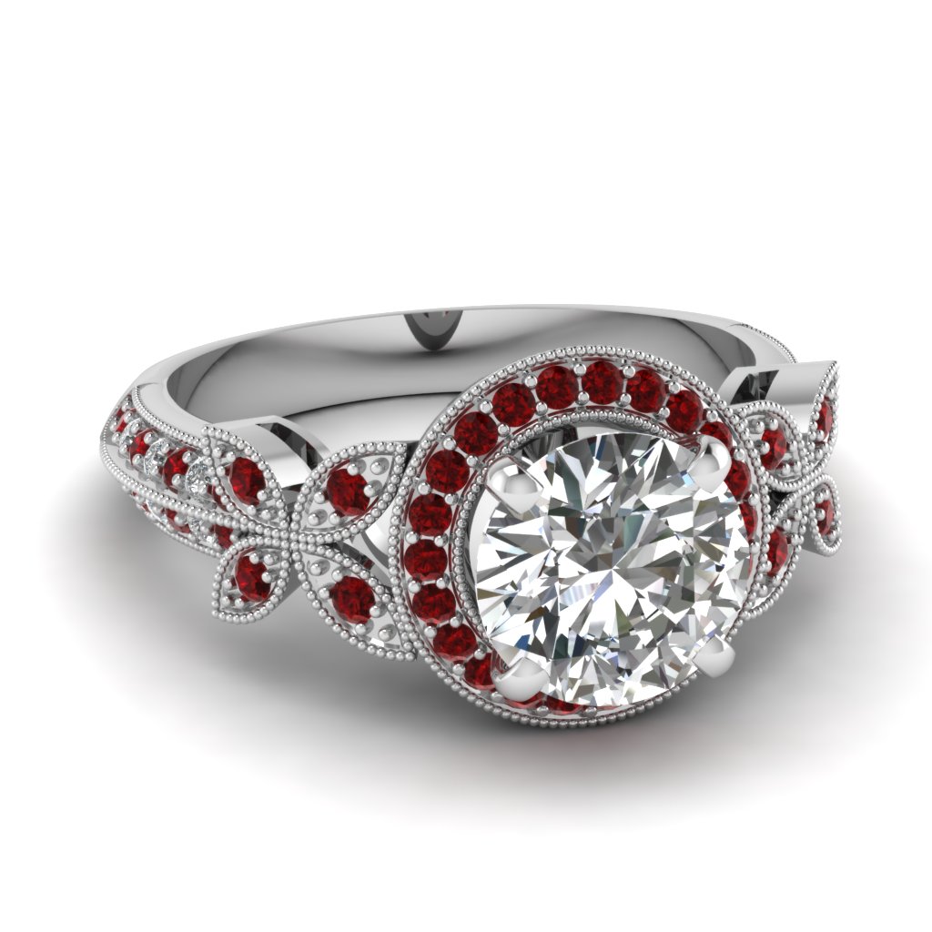 red ruby and diamond engagement ring