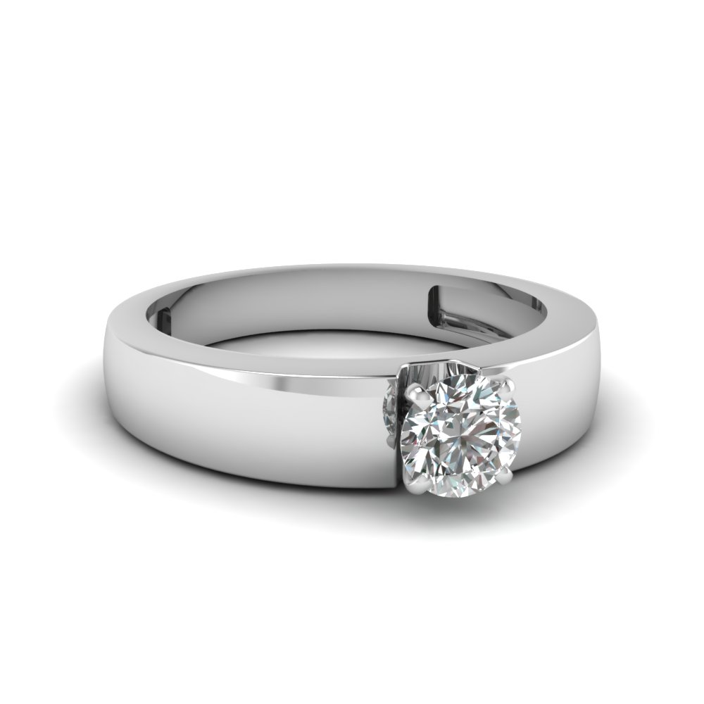 2 Ct Diamond Solitaire Mens Flat Engagement Ring In 950 Platinum