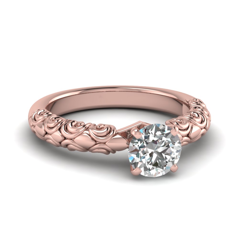 Rose Gold Round Cut Solitaire Rings