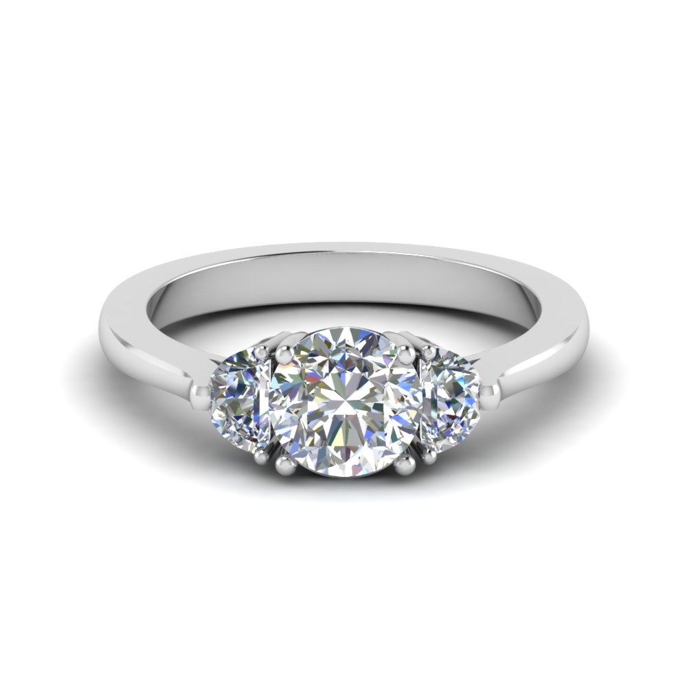 Fascinating Diamonds Tension Set Solitaire Round Cut Engagement Ring 950 Platinum