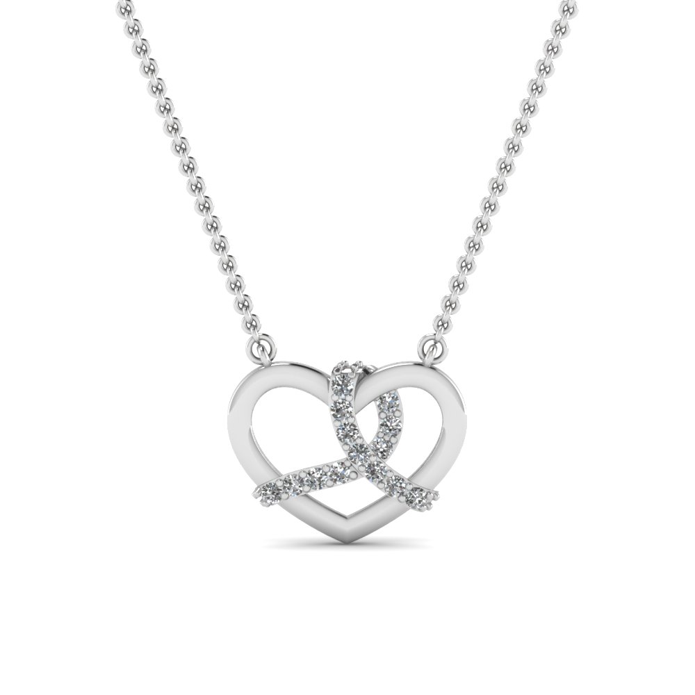 Tiffany & Co. Platinum Pink Ruby & Diamond Heart Pendant in 18K  White Gold