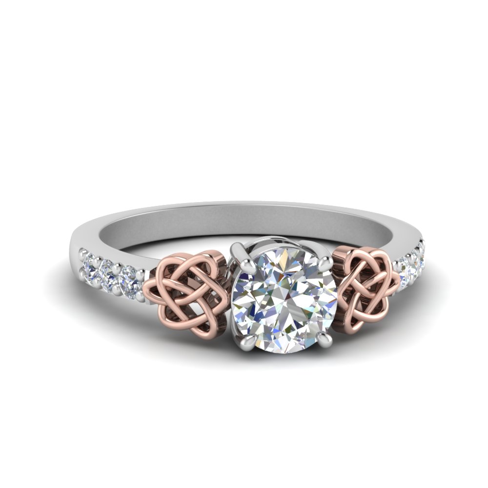diamond celtic engagement ring in 14K white gold FDENS2255 ROR NL WG