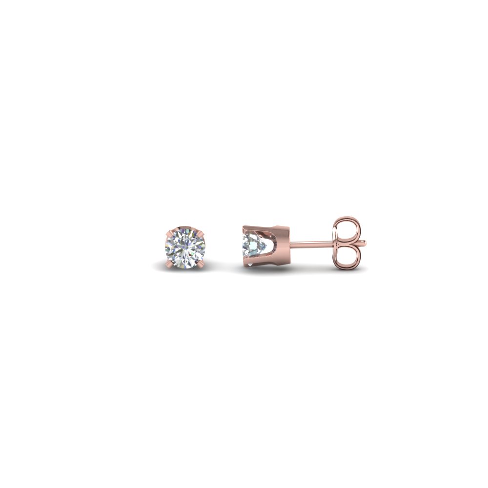 Mens Rose Gold 6mm Square CZ Stud Earrings  Eves Addiction