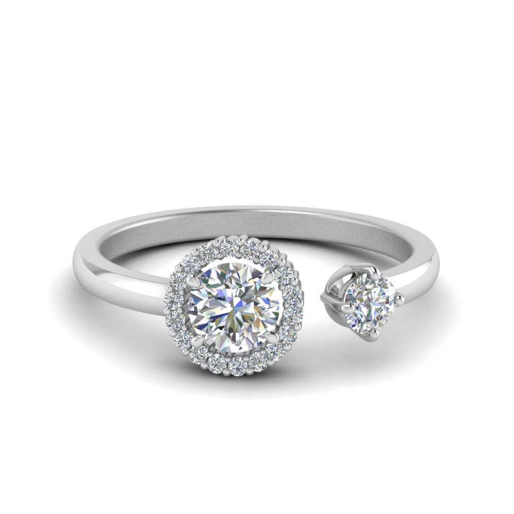 Round Diamond Open Wrap Ring