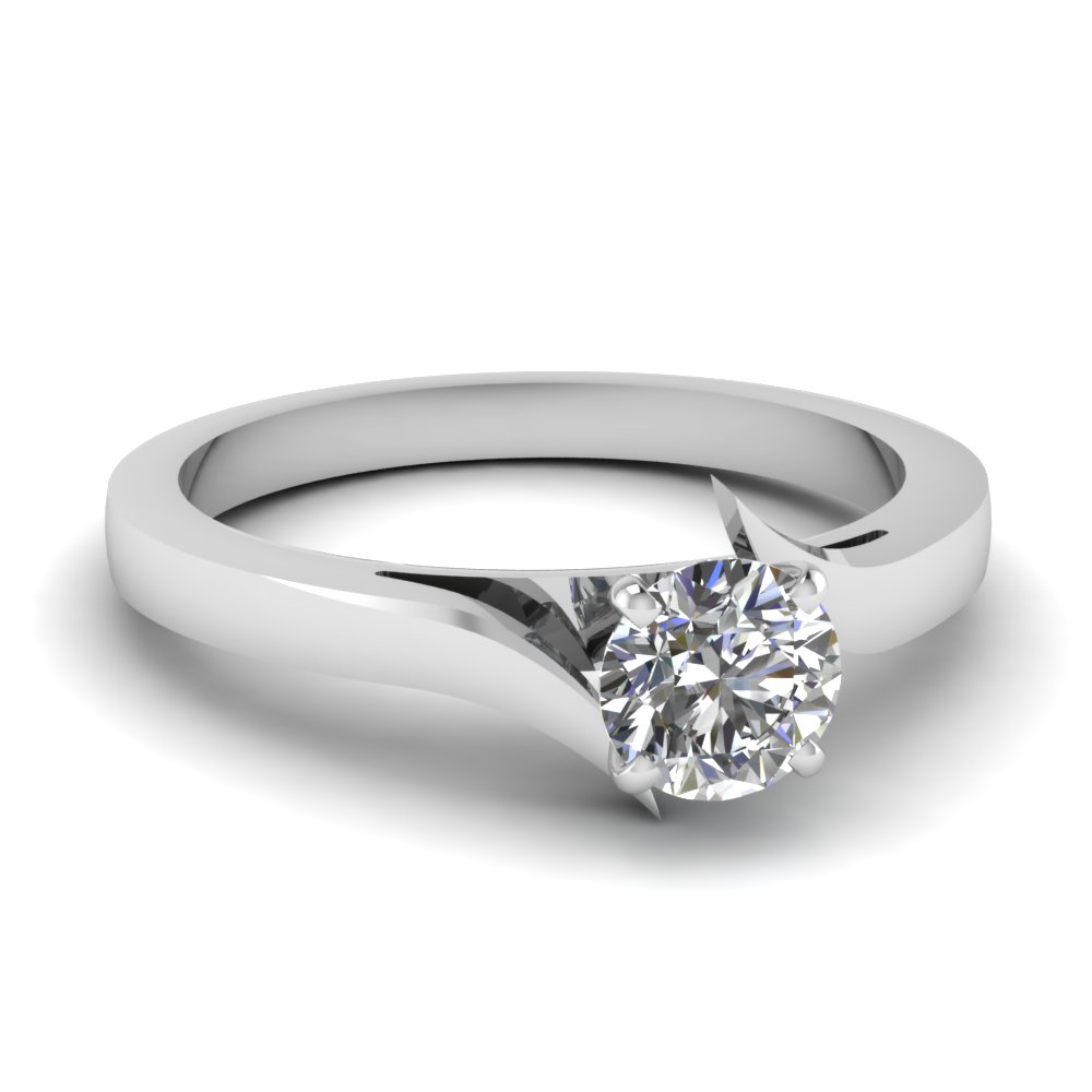 Twisted Round Cut Engagement Ring