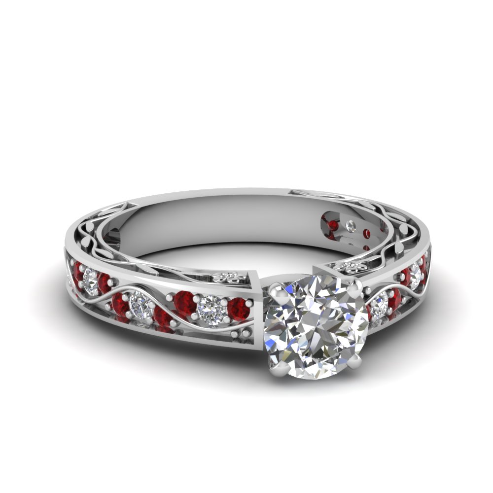 Pave Set Round Engagement Rings