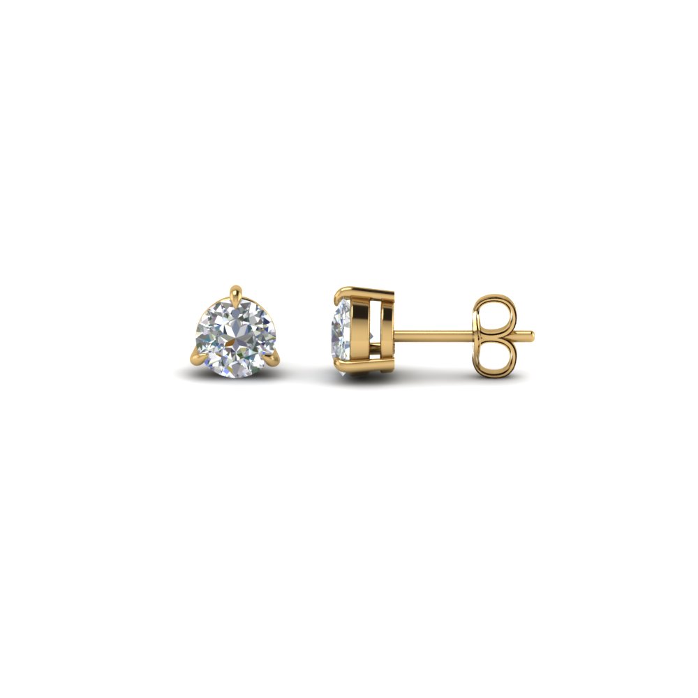 round cut diamond stud earrings in 14K yellow gold FDEAR3RO50CT NL YG