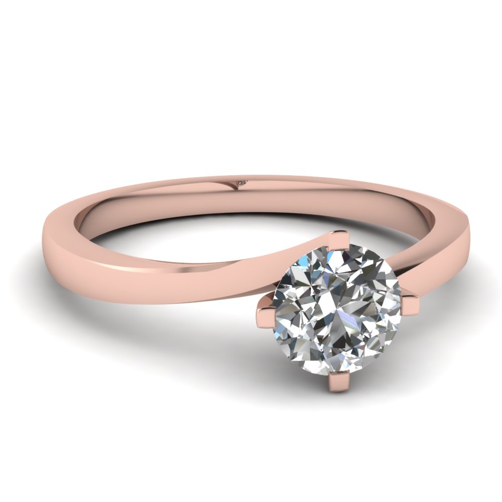 Rose Gold Solitaire Diamond Rings