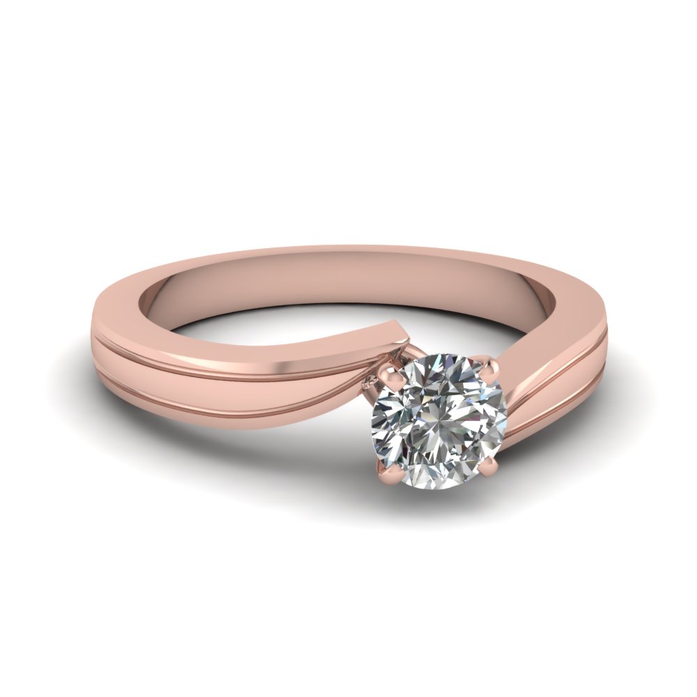 Twisted Solitaire Engagement Ring