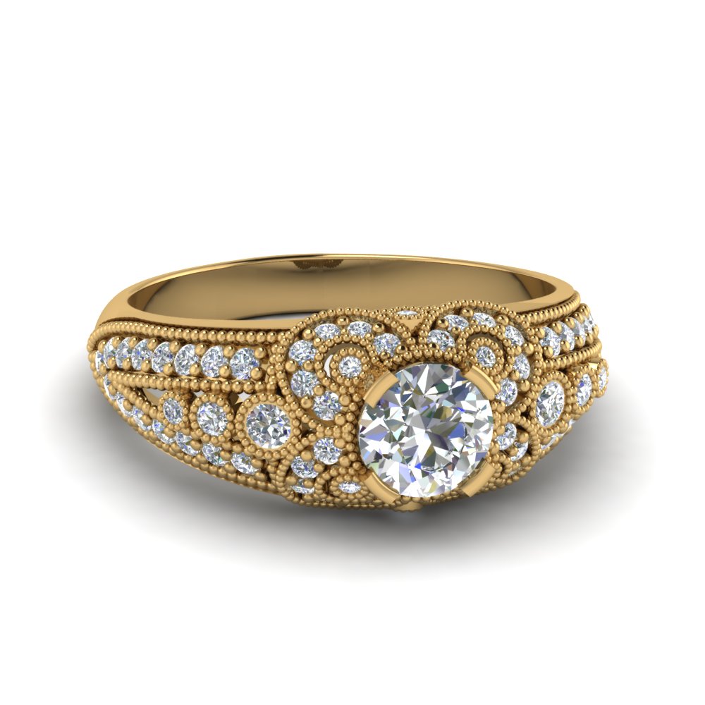 Estate Diamond Engagement Ring In 14k Yellow Gold Fascinating Diamonds Estate Diamond Engagement Ring In 14k Yellow Gold Fdenr8464ror Nl Yg