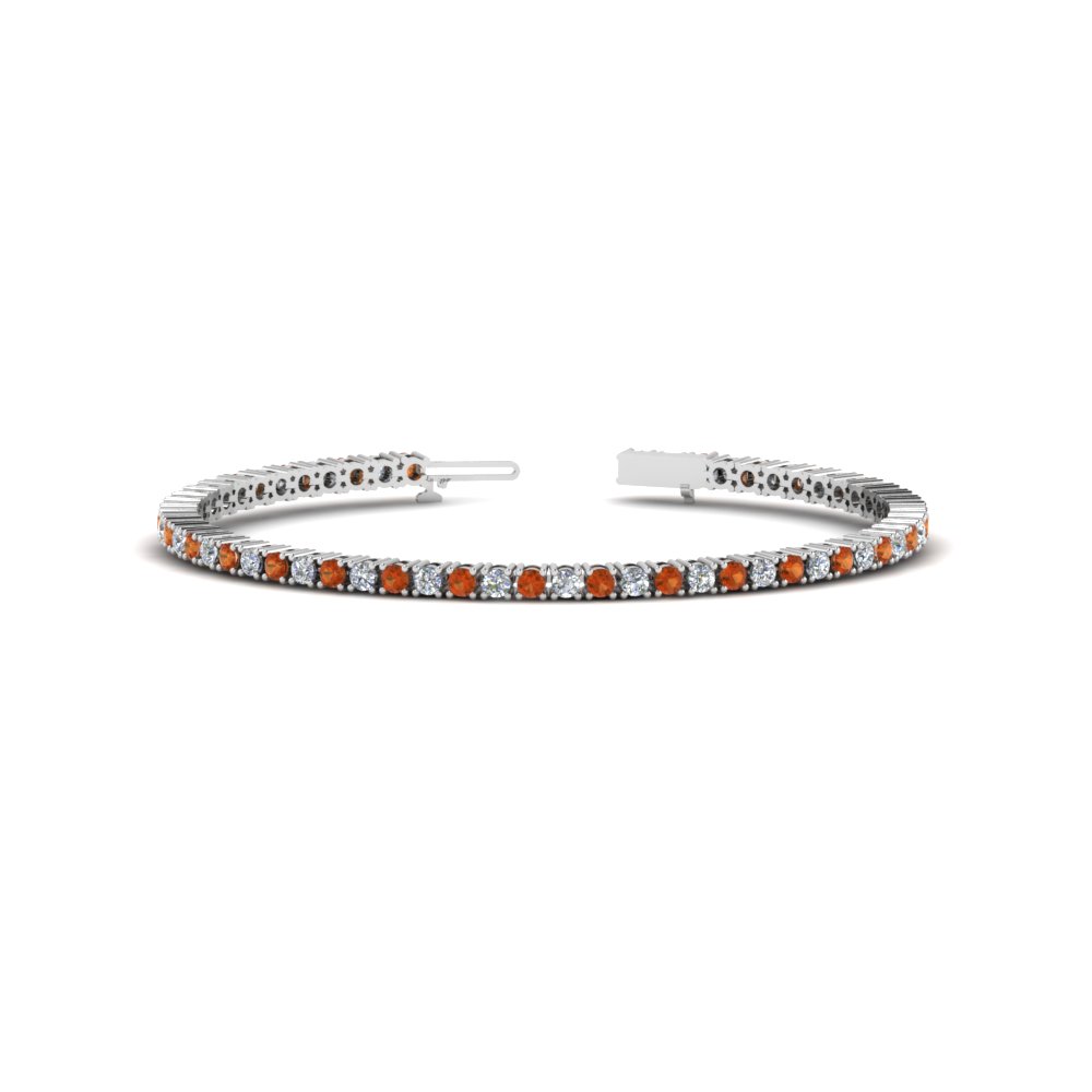 Orange Sapphire Tennis Bracelets