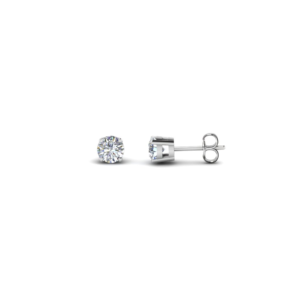 Round Cut Half Carat Diamond Earrings In 18k White Gold Round Cut Half Carat Diamond Earrings In 18k White Gold Fdear4ro 0 25ct Nl Wg