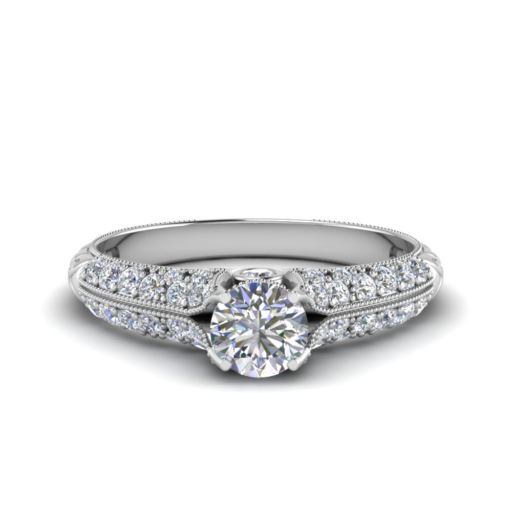 40 Pointer Classic 6 Prong Solitaire Ring made in 18K White Gold SKU 0