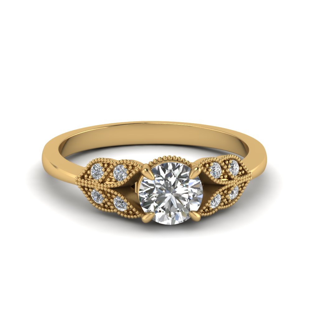 Antique Design Round Diamond Ring