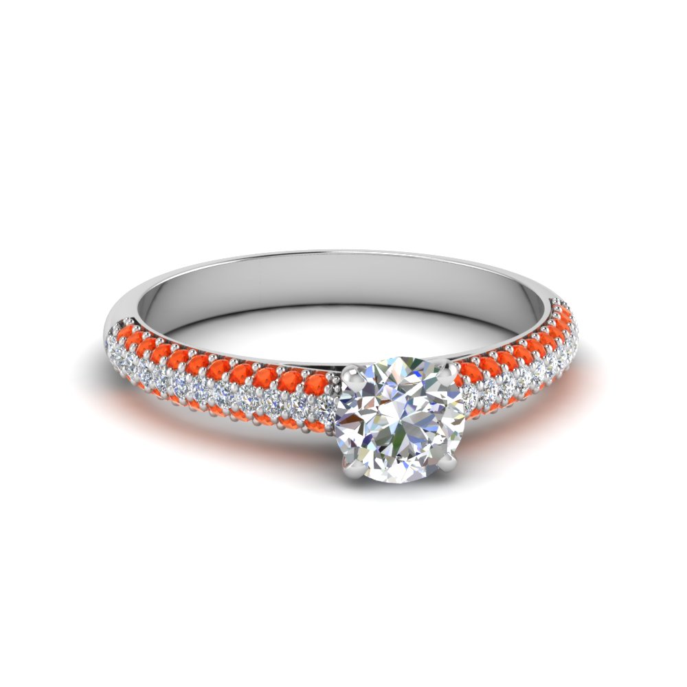 Orange Topaz Engagement Rings