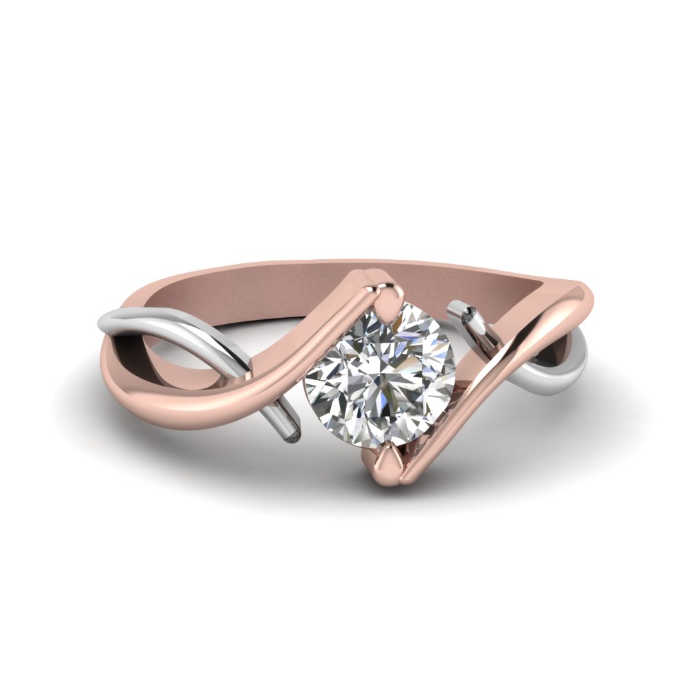 Single Diamond Rose Gold Engagement Rings |Ring | DIAMANTBILDS