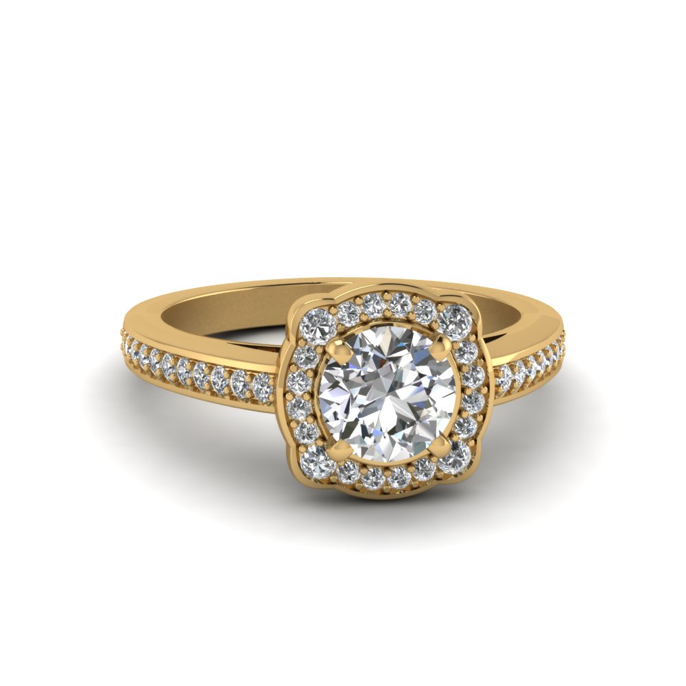 Halo Round Diamond Ring