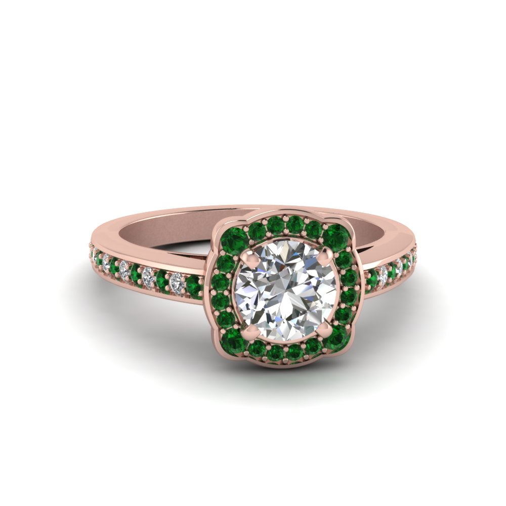 Floral Pave Halo Diamond Ring