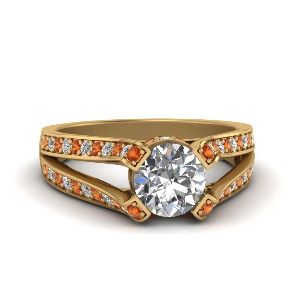 Shop For Stunning Orange Sapphire Engagement Ring |Fascinating Diamonds