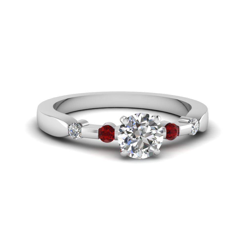 Beautiful Simple Ruby Wedding Rings