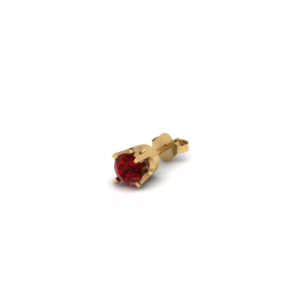 men's ruby stud earrings