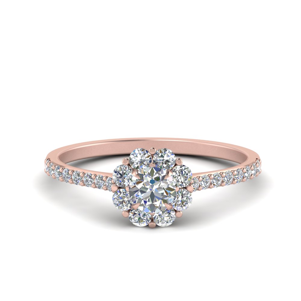 Floral Halo Diamond Ring