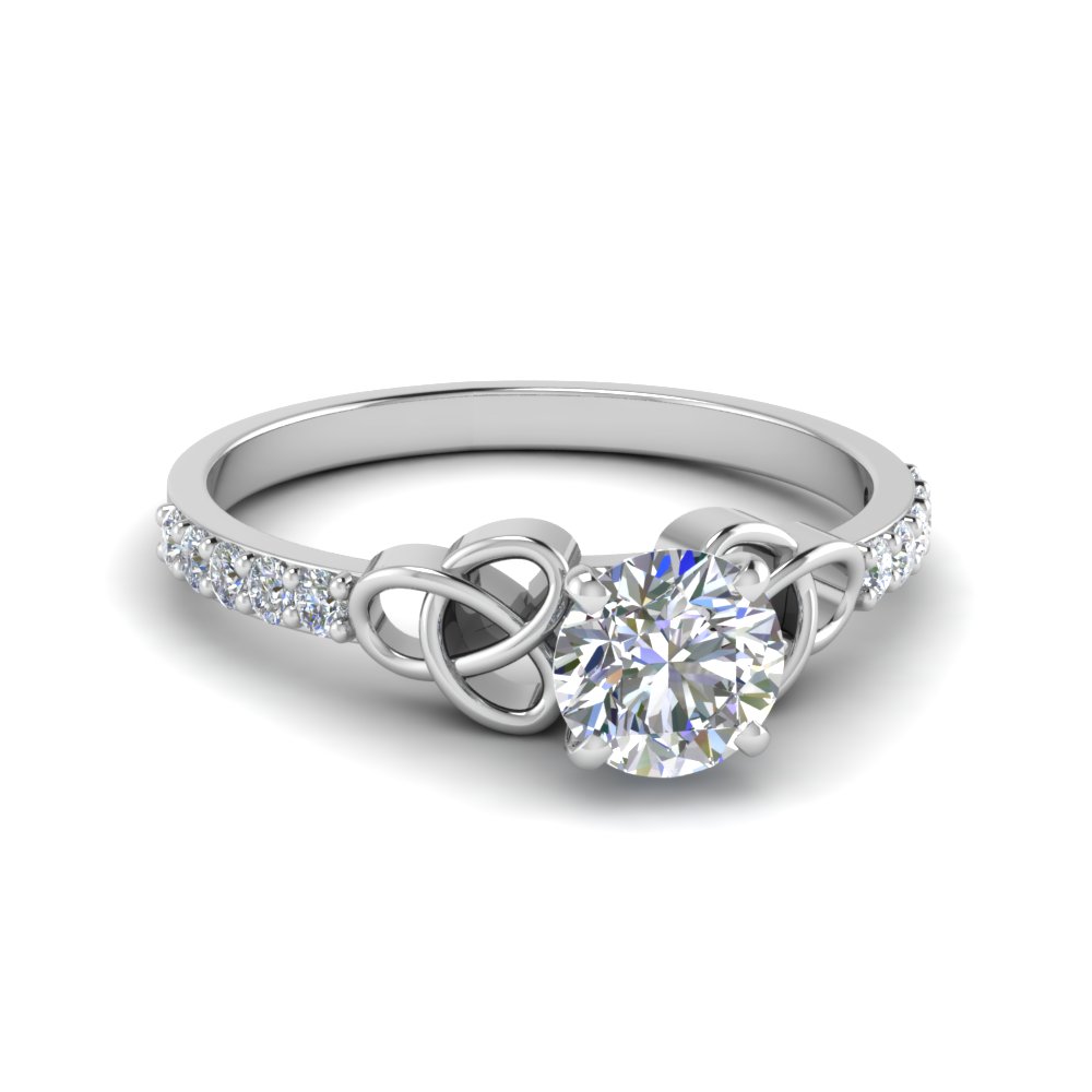ongerustheid verticaal Hangen Simple Celtic Handmade Diamond Engagement Ring In 14K White Gold |  Fascinating Diamonds
